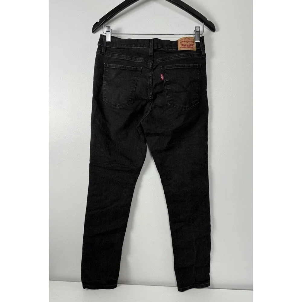 EUC Levi's 511 Slim Tapered Jeans BLACK Mens tag=29x28 Red‎ Tab
